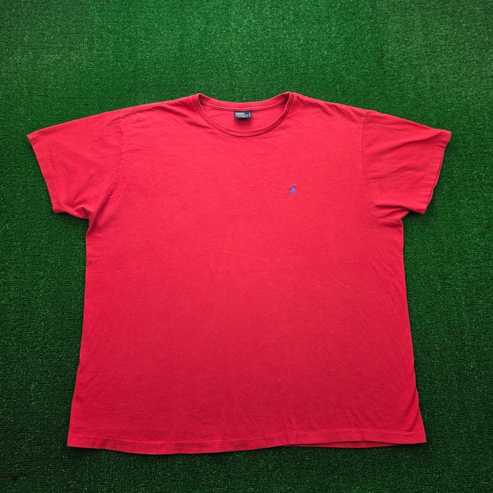 Vintage Polo Ralph Lauren Classic Crewneck Tshirt Mens XL Red Short Sleeve